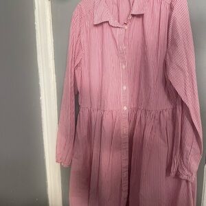 J.Crew Pink and White Striped Blouse